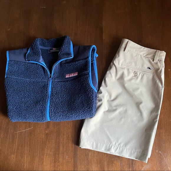 Vineyard Vines Blue Sherpa Shep Zip Up Vest Size 18 XL - Picture 5 of 8